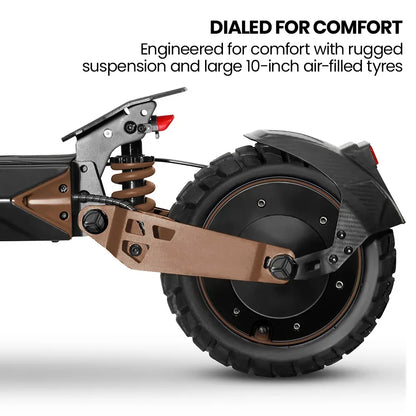 VALK Ego 8 Electric Scooter, 45km/h Max, AU Compliant, 48V 13Ah, Up to 55km Range, eScooter for Adults, Foldable, Off Road, Black/Bronze