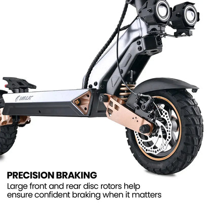 VALK Ego 8 Electric Scooter, 45km/h Max, AU Compliant, 48V 13Ah, Up to 55km Range, eScooter for Adults, Foldable, Off Road, Black/Bronze