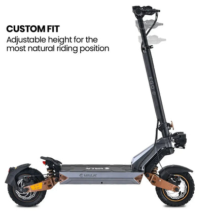 VALK Ego 8 Electric Scooter, 45km/h Max, AU Compliant, 48V 13Ah, Up to 55km Range, eScooter for Adults, Foldable, Off Road, Black/Bronze