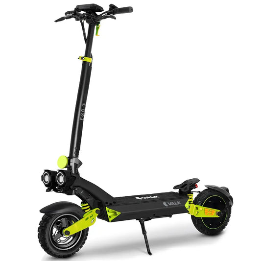 VALK Ego 8 Electric Scooter, 45km/h Max, AU Compliant, 48V 13Ah, Up to 55km Range, eScooter for Adults, Foldable, Off Road, Black/Green