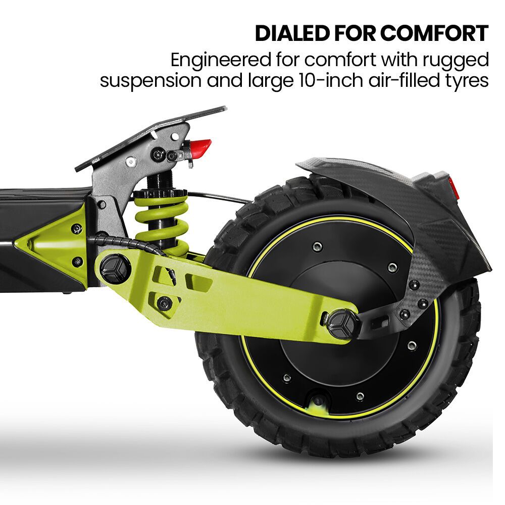 VALK Ego 8 Electric Scooter, 45km/h Max, AU Compliant, 48V 13Ah, Up to 55km Range, eScooter for Adults, Foldable, Off Road, Black/Green