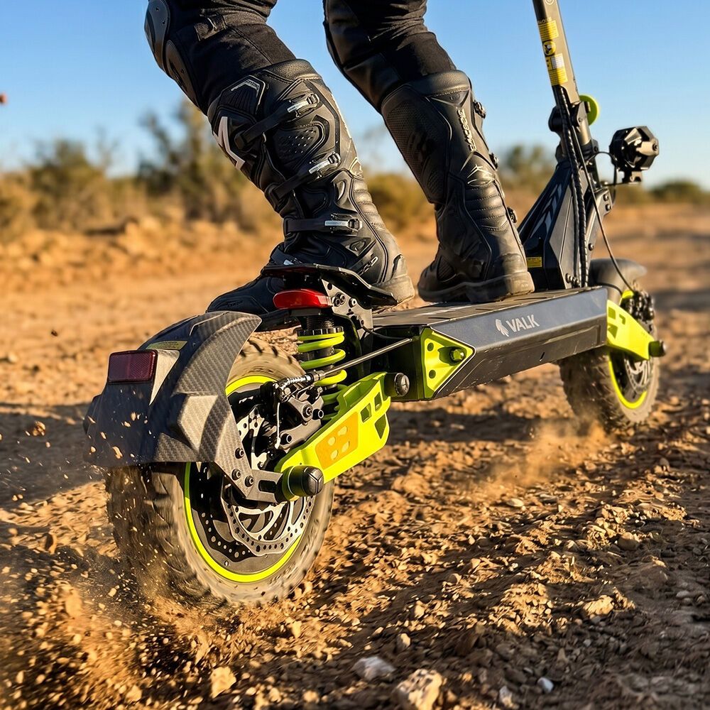 VALK Ego 8 Electric Scooter, 45km/h Max, AU Compliant, 48V 13Ah, Up to 55km Range, eScooter for Adults, Foldable, Off Road, Black/Green