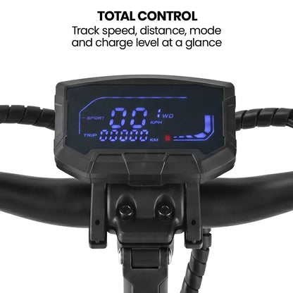 VALK Ego 8 Electric Scooter, 500W, AU Compliant, 48V 13Ah, 55km Max Range, eScooter for Adults, Foldable, Off Road, Black