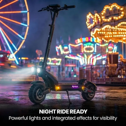 VALK Ego 8 Electric Scooter, 500W, AU Compliant, 48V 13Ah, 55km Max Range, eScooter for Adults, Foldable, Off Road, Black