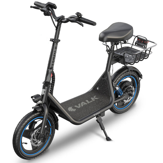 VALK Electric Scooter with Seat, 30km Range, AU Compliant, Disc brakes, 14" Tyres, for Adults, Teens, Commuter