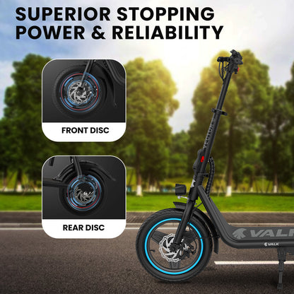 VALK Electric Scooter with Seat, 30km Range, AU Compliant, Disc brakes, 14" Tyres, for Adults, Teens, Commuter