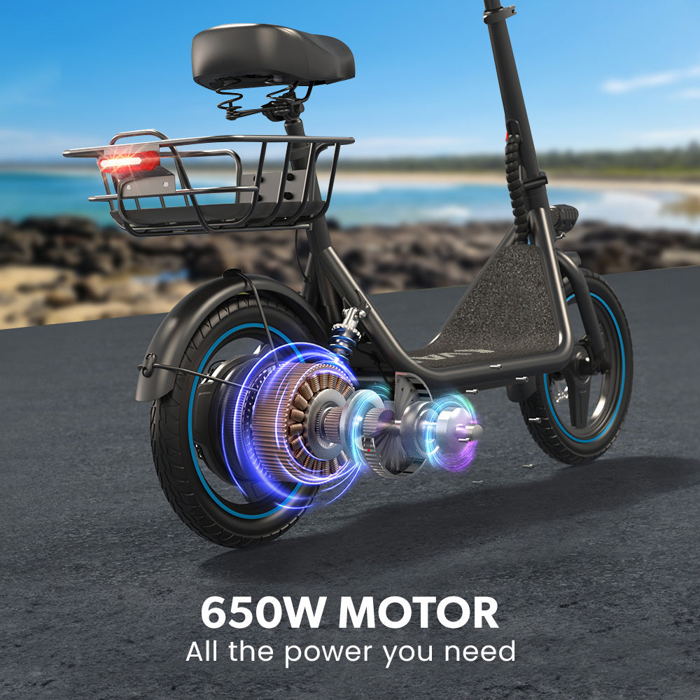 VALK Electric Scooter with Seat, 30km Range, AU Compliant, Disc brakes, 14" Tyres, for Adults, Teens, Commuter
