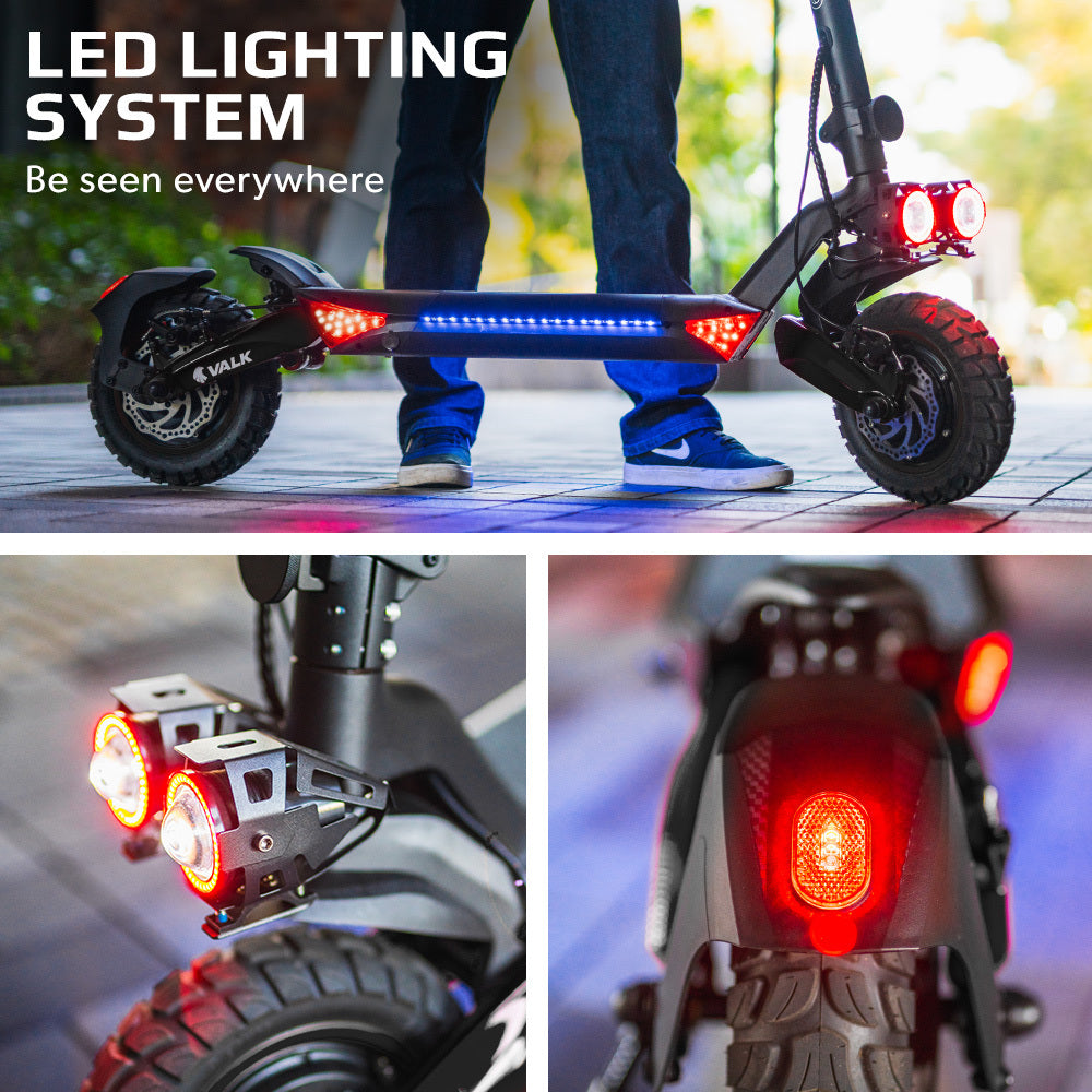 VALK Primal 9 Dual Motor Electric Scooter, 1600W, AU Compliant, for Extreme Hill Climbing, Black