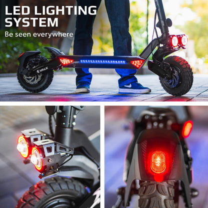 VALK Primal 9 Dual Motor Electric Scooter, 1600W, AU Compliant, for Extreme Hill Climbing, Black