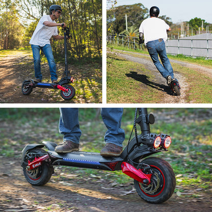 VALK Primal 9 Dual Motor Electric Scooter, 1600W, AU Compliant, for Extreme Hill Climbing, Black/Red