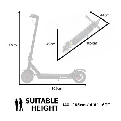 VALK Synergy 5 Electric Scooter, 400W, AU Compliant, Motorised eScooter for Adults, Black