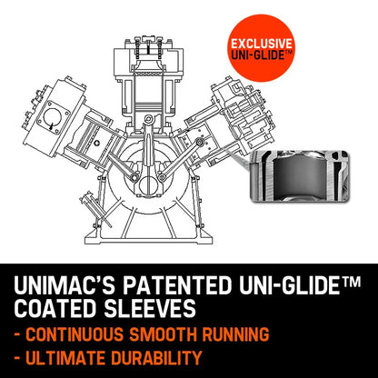 UNIMAC 8HP Air Compressor 115PSI 120L Petrol Powered Industrial Air Conditioning - Mekamart Australia