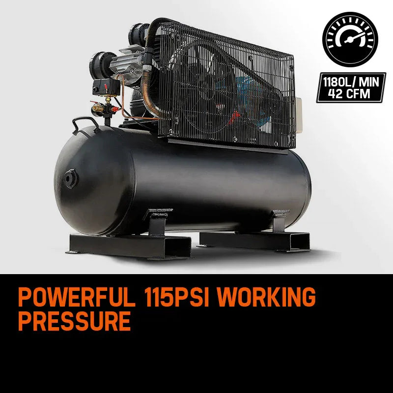 UNIMAC 115PSI 150L 7.5kW Industrial Electric Air Compressor, 20A 415V 3-Phase - Mekamart Australia