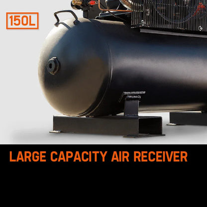 UNIMAC 115PSI 150L 7.5kW Industrial Electric Air Compressor, 20A 415V 3-Phase - Mekamart Australia
