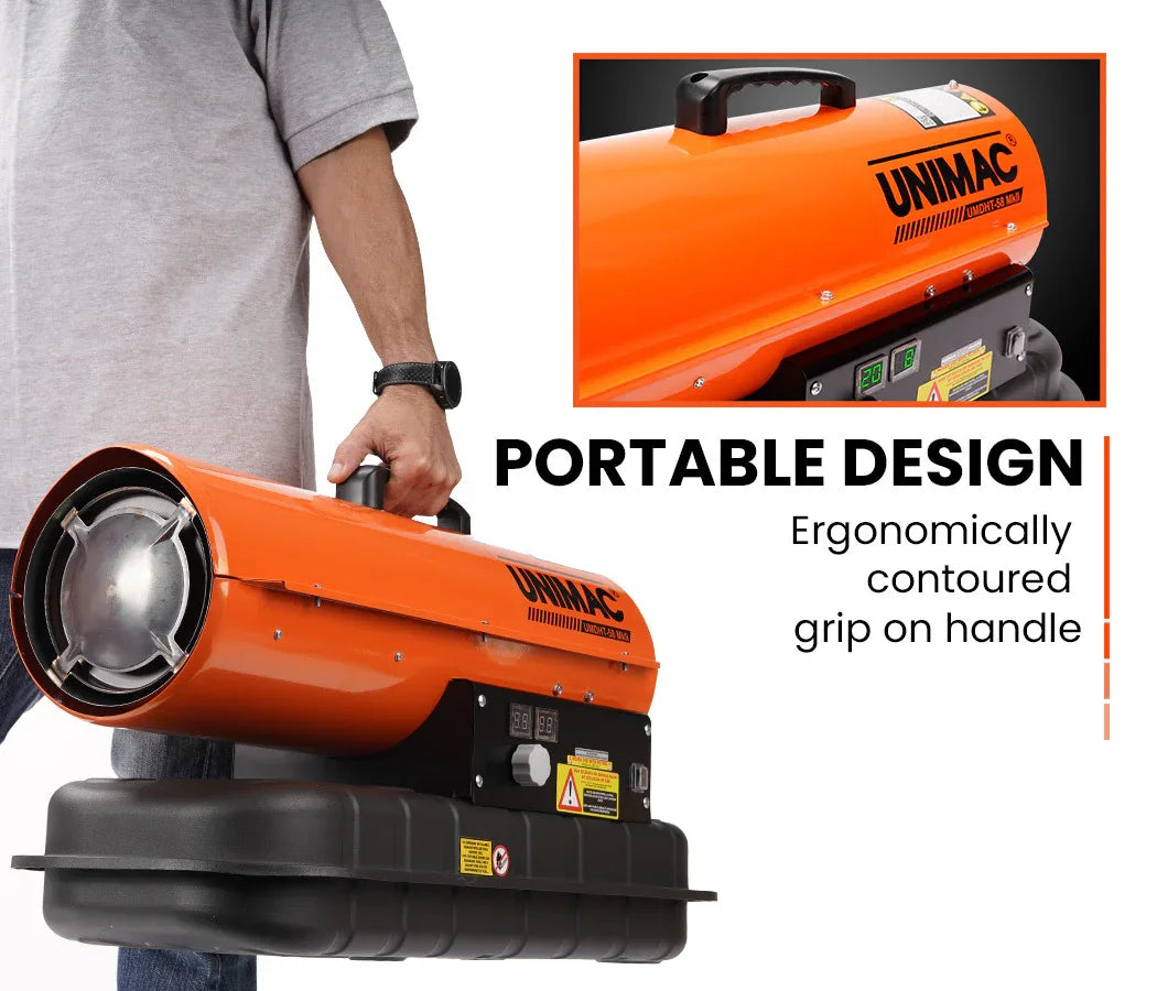 UNIMAC 20KW Portable Industrial Diesel Direct Forced Air Space Heater - Mekamart Australia
