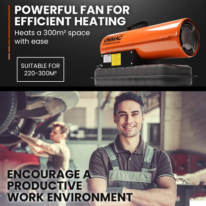 UNIMAC 20KW Portable Industrial Diesel Direct Forced Air Space Heater - Mekamart Australia