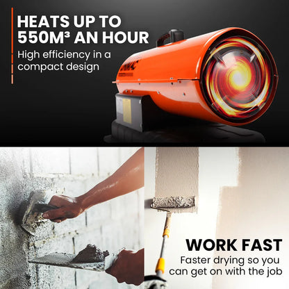 UNIMAC 20KW Portable Industrial Diesel Direct Forced Air Space Heater - Mekamart Australia
