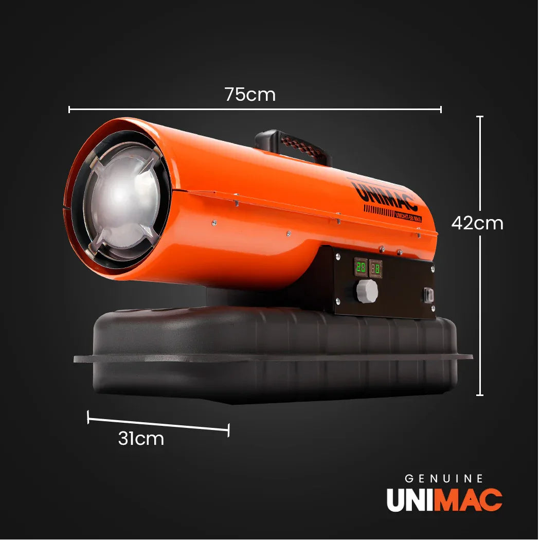 UNIMAC 20KW Portable Industrial Diesel Direct Forced Air Space Heater - Mekamart Australia
