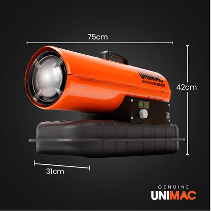 UNIMAC 20KW Portable Industrial Diesel Direct Forced Air Space Heater - Mekamart Australia