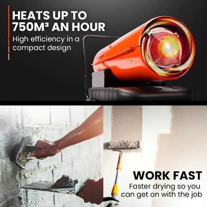 UNIMAC 30KW Portable Industrial Diesel Direct Forced Air Space Heater - Mekamart Australia