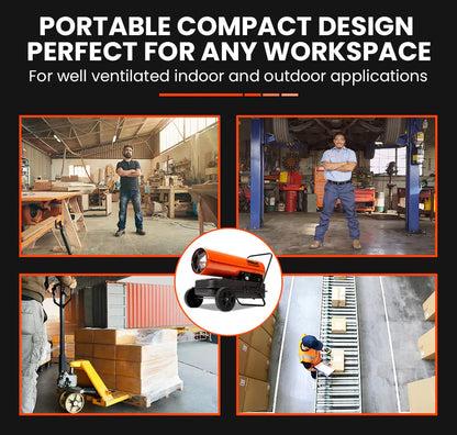 UNIMAC 30KW Portable Industrial Diesel Direct Forced Air Space Heater - Mekamart Australia