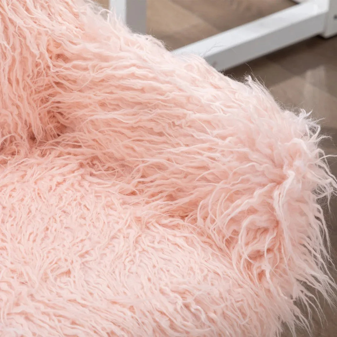 Fluffy Office Chair Faux Fur Modern Swivel Desk Chair for Women And Girls-Pink - Mekamart Australia