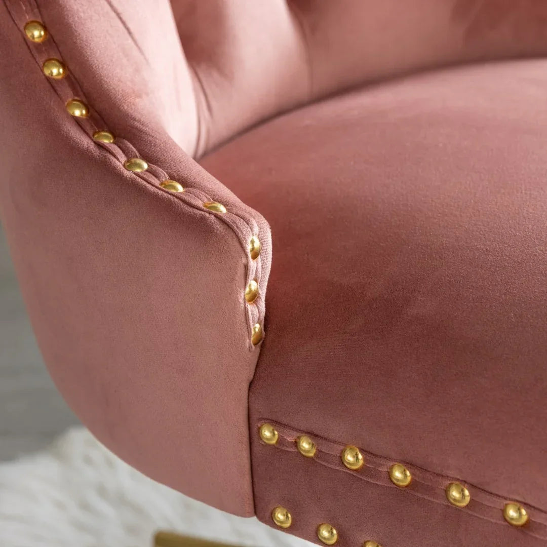 Velvet Home Office Chair- Pink - Mekamart Australia