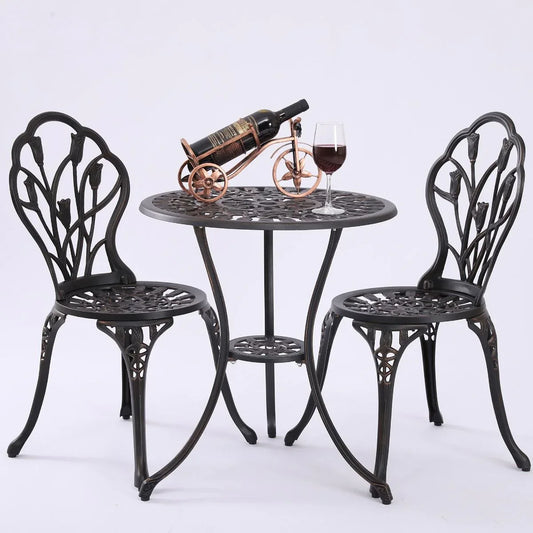 2 Seater Dominique Cast Aluminium Bistro Set - Mekamart Australia
