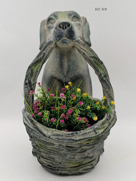 Dog with basket Planter - Mekamart Australia