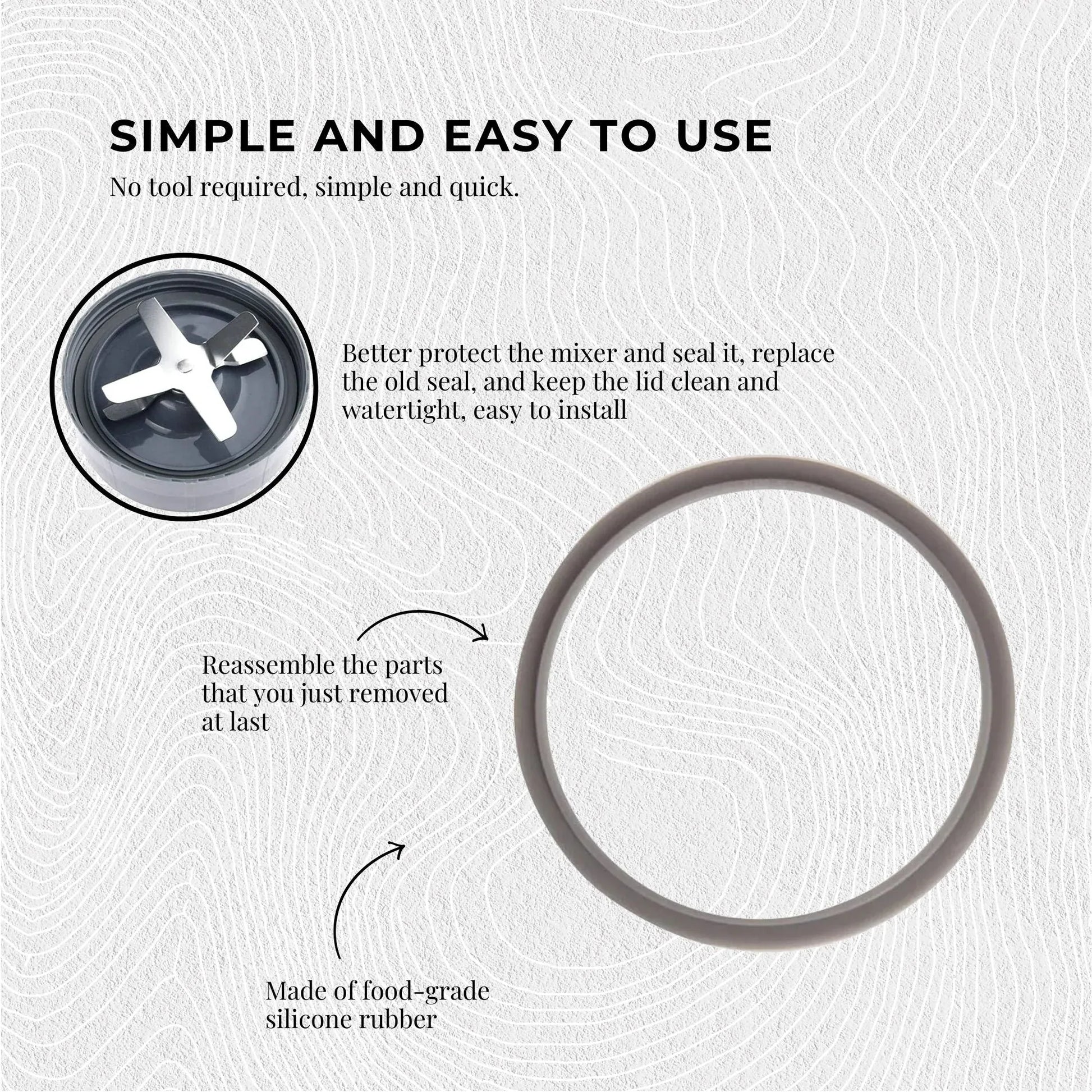 For Nutribullet Grey Gasket Seal Ring - Suits New 600 W 1200 W 900 W - Mekamart Australia