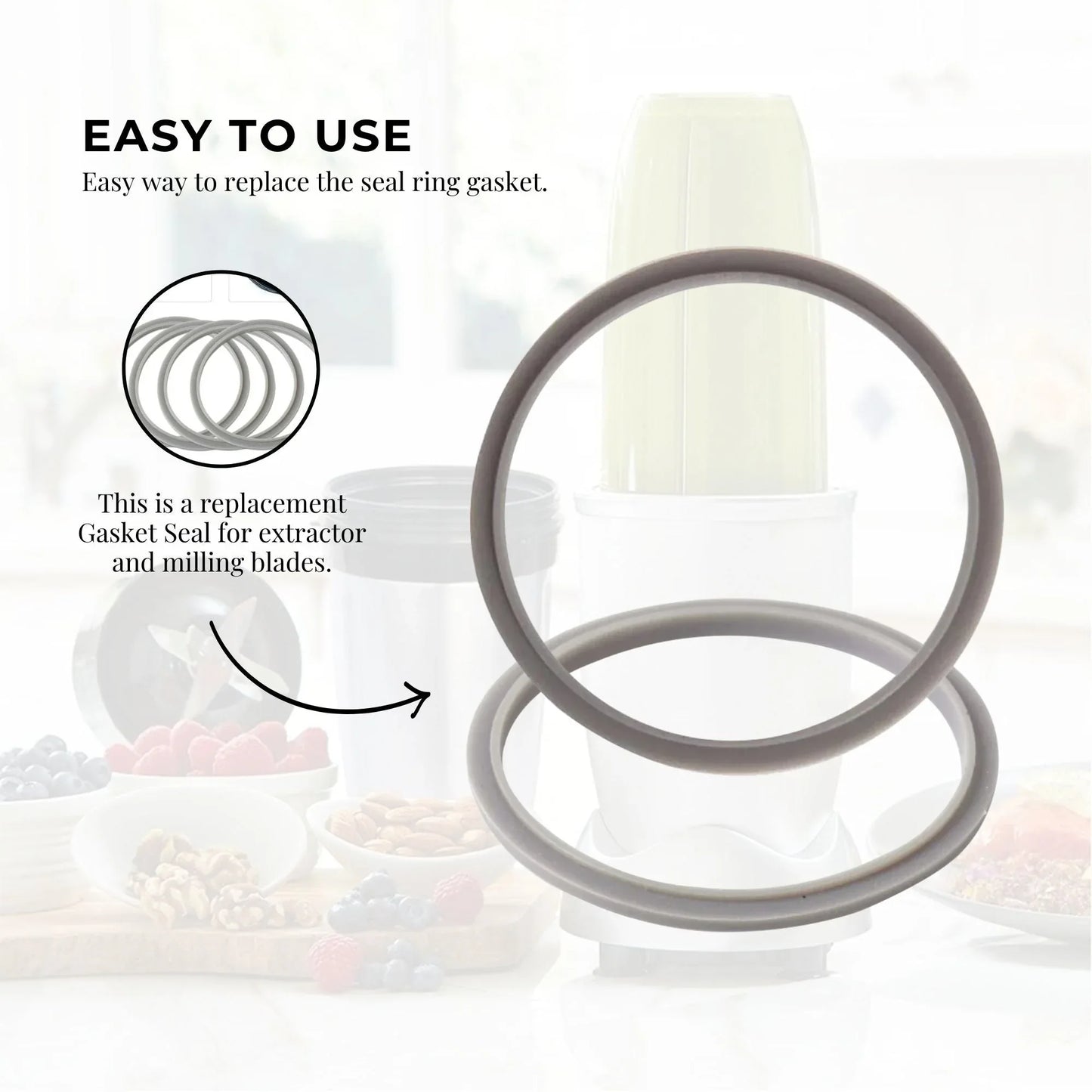For Nutribullet Grey Gasket Seal Ring - Suits New 600 W 1200 W 900 W - Mekamart Australia