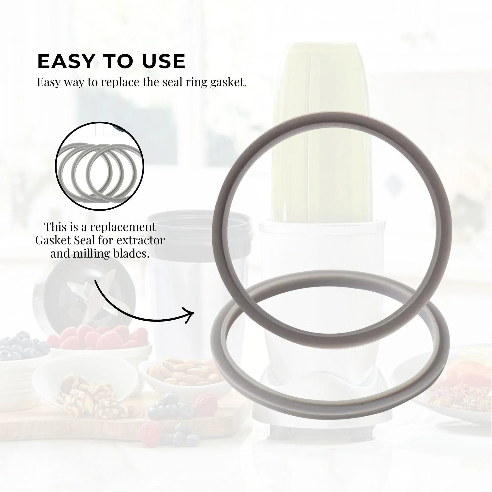 For Nutribullet Grey Gasket Seal Ring - Suits New 600 W 1200 W 900 W - Mekamart Australia