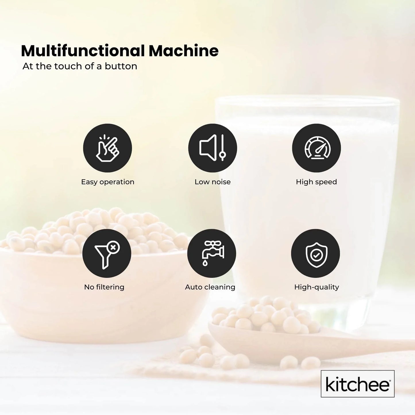 1.2L Electric Soy Bean Milk Maker Machine - Automatic Soya Almond Nut Blender - Mekamart Australia