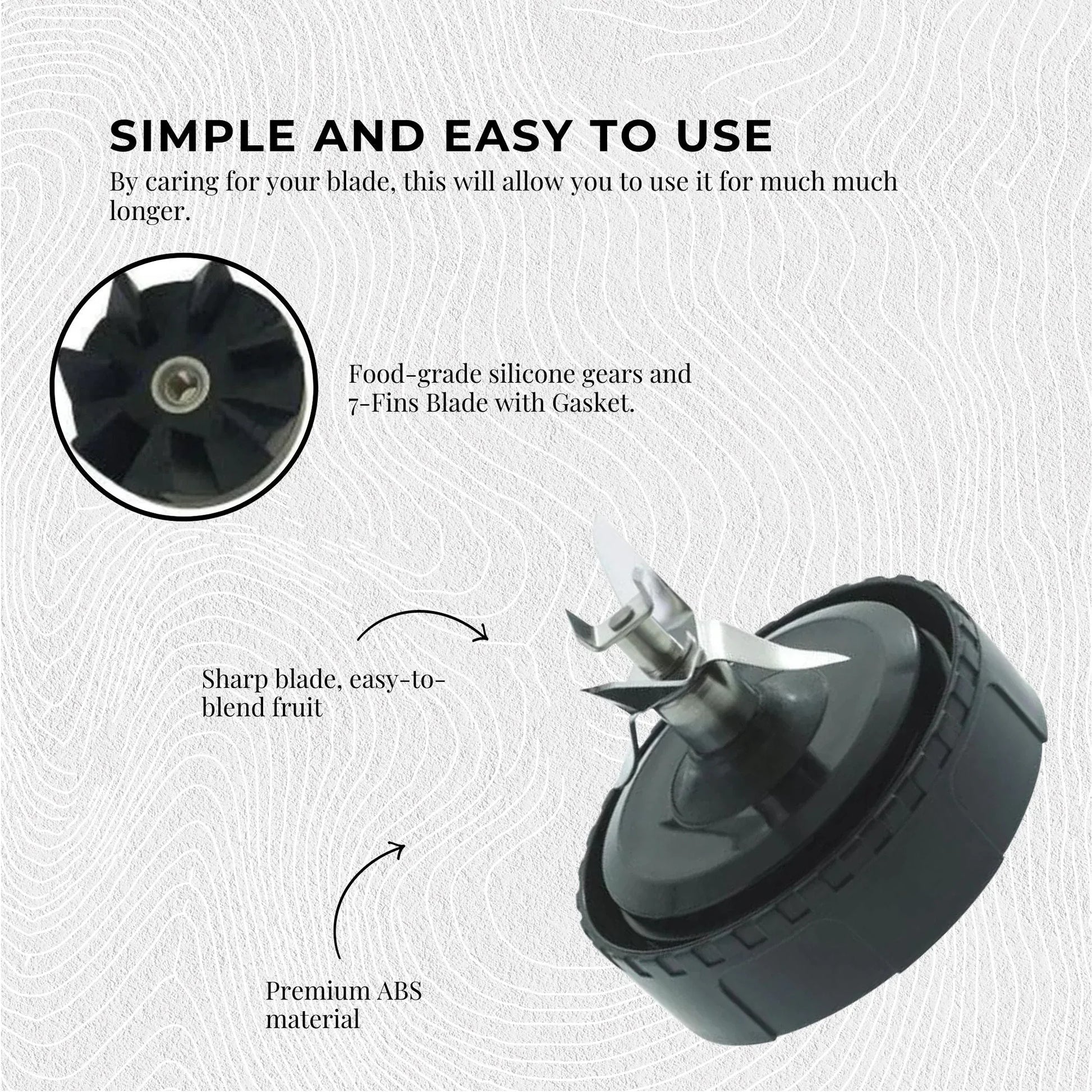 For Nutri Ninja Extractor Blade - 7 Fin Connection Replacement Blender Parts - Mekamart Australia