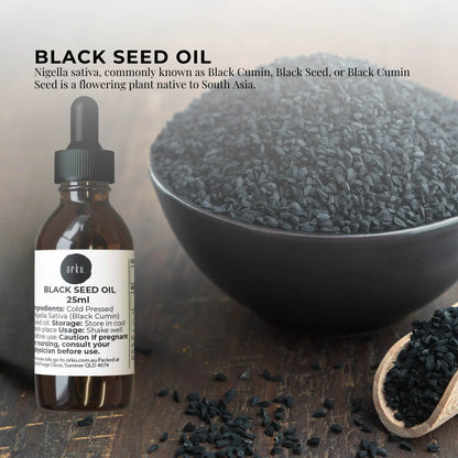 Orku 25ml Pure Black Seed Oil Cold Pressed 100% Ethiopian Nigella Sativa Cumin