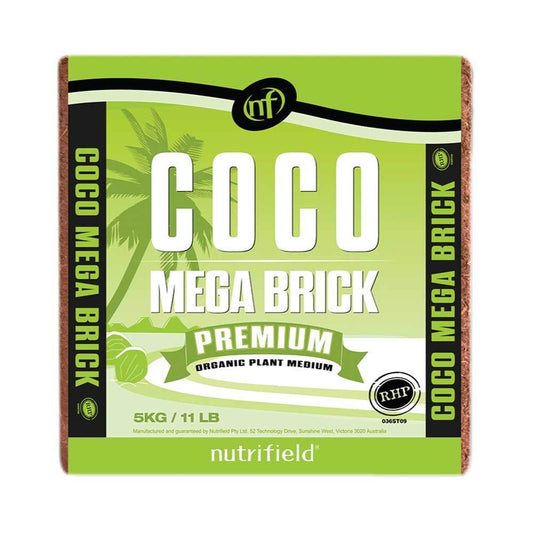 Nutrifield 5kg Coco Coir Brick RHP Certified Growing Medium Coir Peat 55L Medium