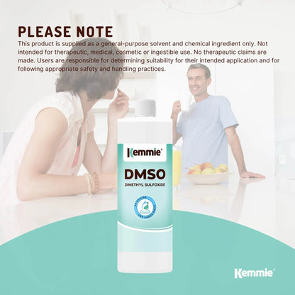 Kemmie 1L DMSO Liquid 99.9% Pure - USP Grade Dimethyl Sulfoxide Solvent