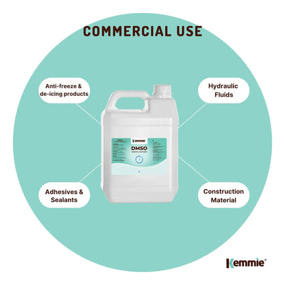 Kemmie 5L DMSO Liquid 99.9% Pure USP Grade Dimethyl Sulfoxide Solvent Bulk