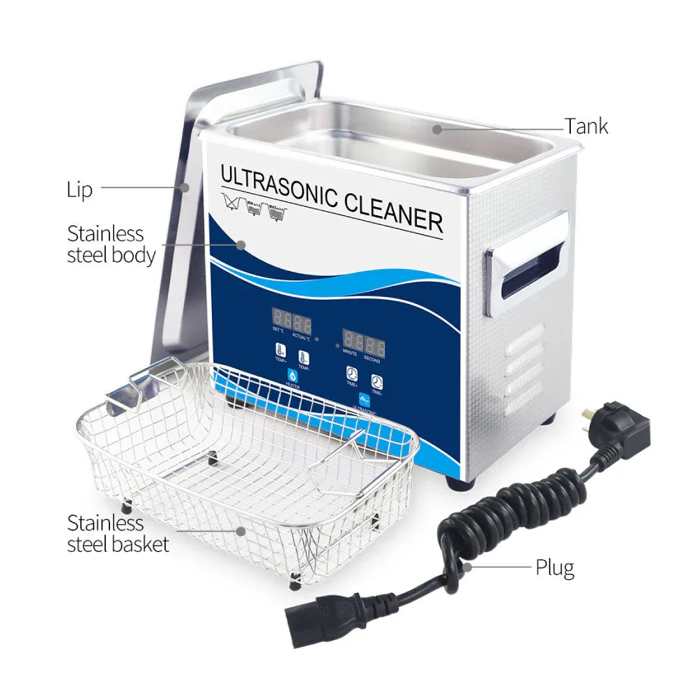 3.2L Digital Ultrasonic Cleaner Jewelry Ultra Sonic Bath Degas Parts Cleaning - Mekamart Australia