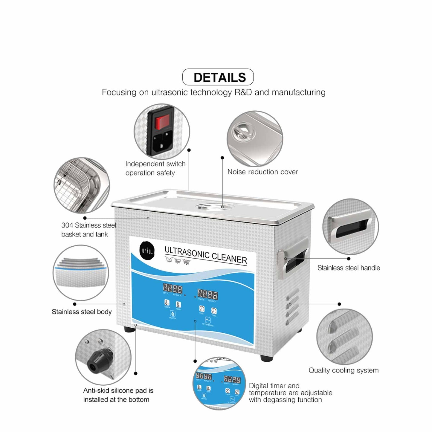 4.5L Digital Ultrasonic Cleaner - Ultra Sonic Bath Jewellery Cleaning - Mekamart Australia