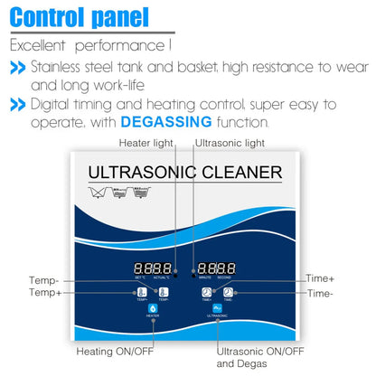 1.3L Digital Ultrasonic Cleaner Jewelry Ultra Sonic Bath Degas Parts Cleaning - Mekamart Australia