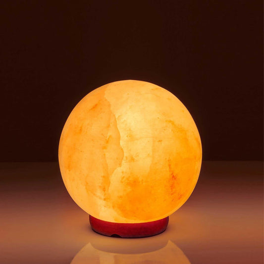 12V 12W 5" Ball Himalayan Pink Salt Lamp Carved Rock Crystal Light Bulb On/Off - Mekamart Australia