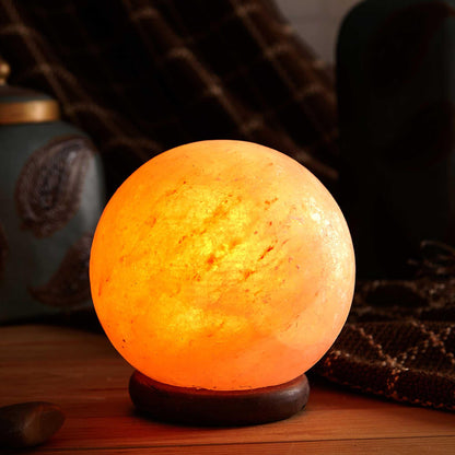 12V 12W 5" Ball Himalayan Pink Salt Lamp Carved Rock Crystal Light Bulb On/Off - Mekamart Australia