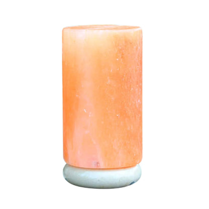 12V 12W Cylinder Himalayan Pink Salt Lamp Carved Rock Crystal Light Bulb On/Off - Mekamart Australia