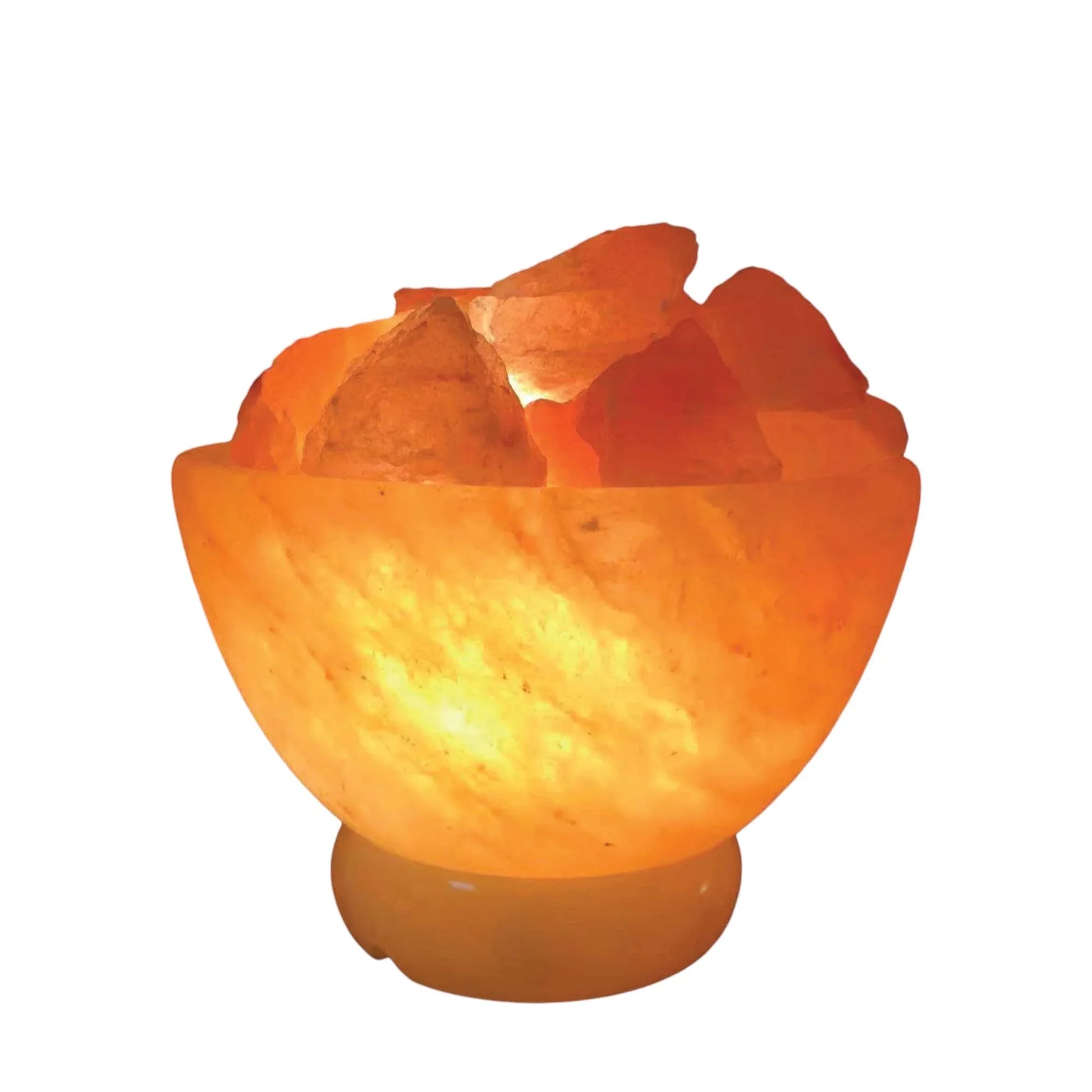 12V 12W Fire Bowl Himalayan Pink Salt Lamp Carved Rock Crystal Light Bulb On/Off - Mekamart Australia