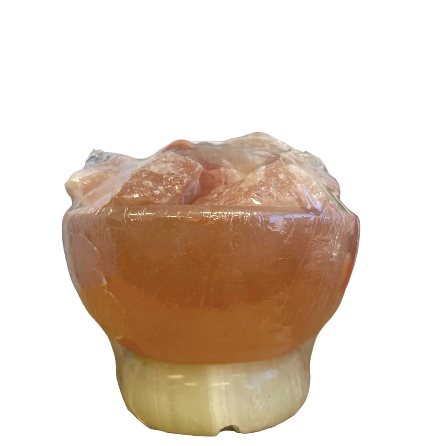 12V 12W Fire Bowl Himalayan Pink Salt Lamp Carved Rock Crystal Light Bulb On/Off - Mekamart Australia
