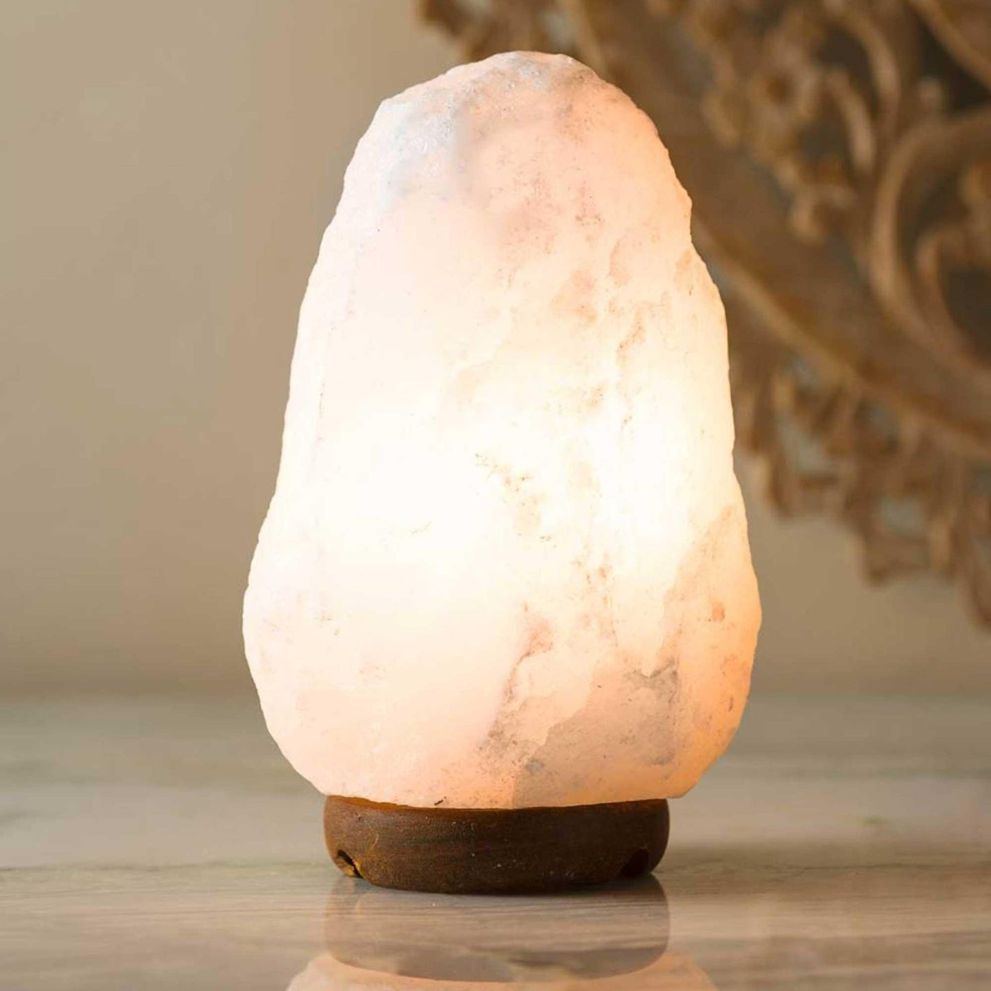 12V 12W 1-2Kg Himalayan White Salt Lamp Crystal Rock Natural Shape Unique Lamps - Mekamart Australia