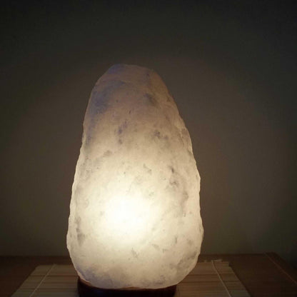 12V 12W 1-2Kg Himalayan White Salt Lamp Crystal Rock Natural Shape Unique Lamps - Mekamart Australia