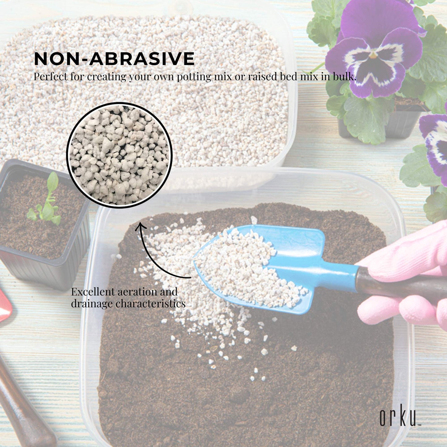 Orku 100L Perlite Coarse Premium Soil Expanded Medium Plants Hydroponics Bulk