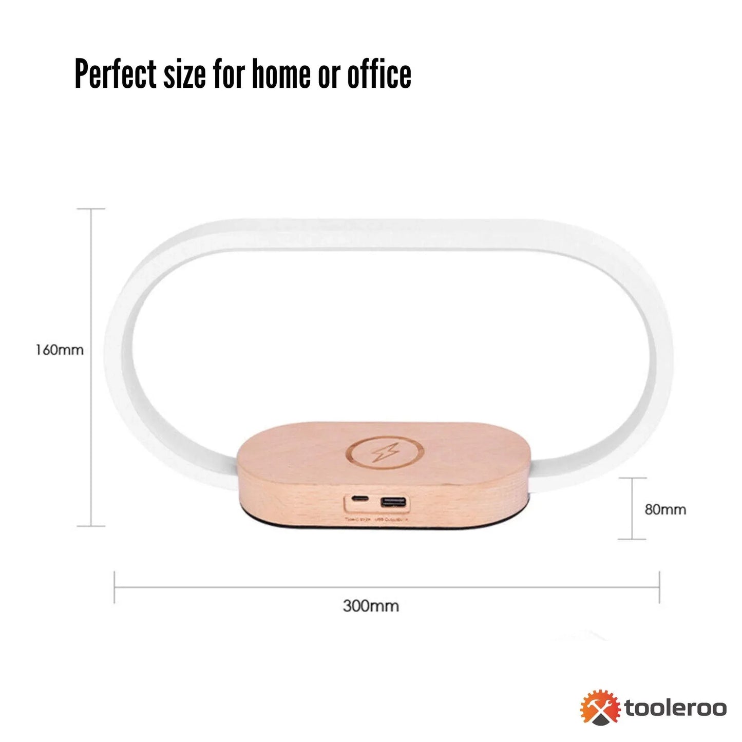 Wireless Phone Charger Table Lamp - USB Port Charging Bedside Light With Clock - Mekamart Australia
